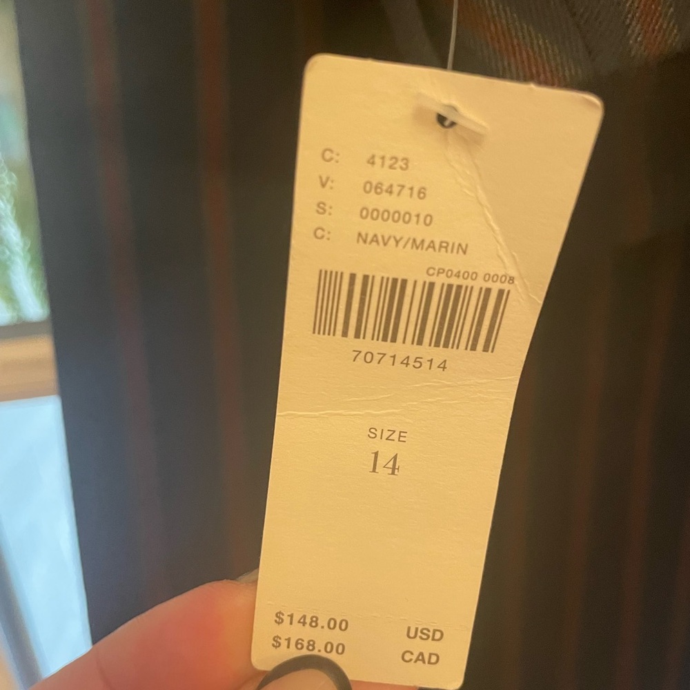 NWT Anthropologie Navy and Burgundy Striped Pants - Picture 8 of 8